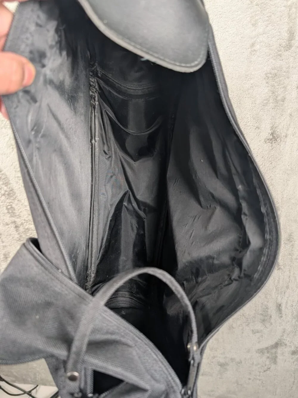 Vintage Samsonite Messenger Bag Black Canvas Fabric Oyster GLS With Long Strap